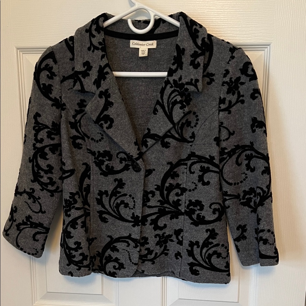 Coldwater Creek Women's Black and Gray Blazer